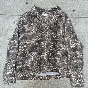 Vintage 90s snakeskin print long sleeve shirt